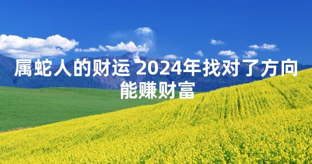 属蛇人的财运 2024年找对了方向能赚财富